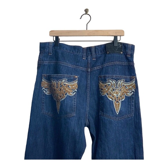 Black Diamond Men's 38x32 Denim Blue Straight Leg Jeans - Picture 5 of 9